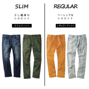 グリーンテックデニムパンツの画像です。